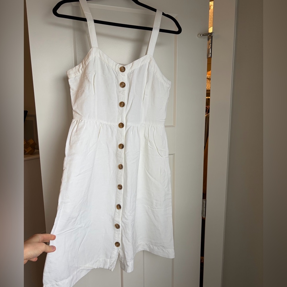 Loft White Button-Down Sundress
